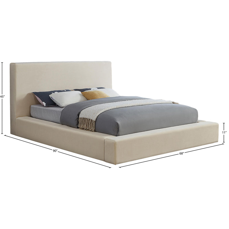 Meridian Dorian Cream Velvet Full Bed IMAGE 7