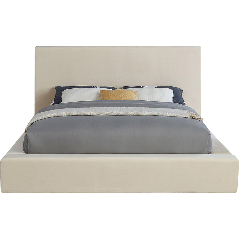 Meridian Dorian Cream Velvet Queen Bed IMAGE 3