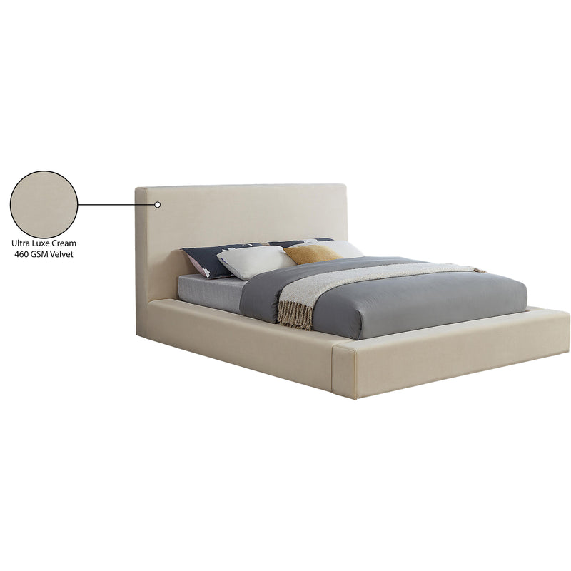 Meridian Dorian Cream Velvet Queen Bed IMAGE 8