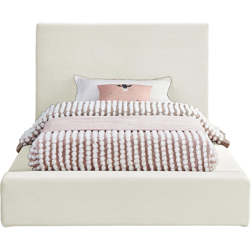 Meridian Dorian Cream Velvet Twin Bed IMAGE 3
