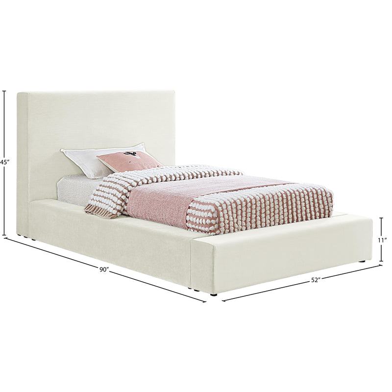 Meridian Dorian Cream Velvet Twin Bed IMAGE 7