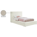 Meridian Dorian Cream Velvet Twin Bed IMAGE 8