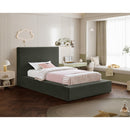 Meridian Dorian Green Velvet Twin Bed IMAGE 2