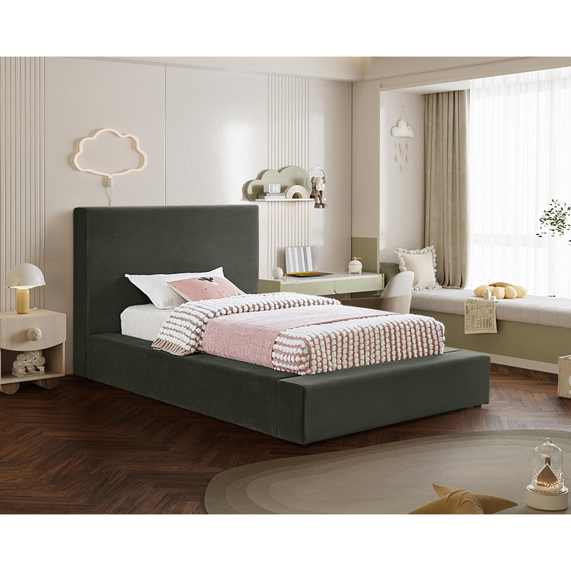 Meridian Dorian Green Velvet Twin Bed IMAGE 2