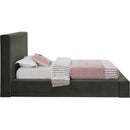 Meridian Dorian Green Velvet Twin Bed IMAGE 4