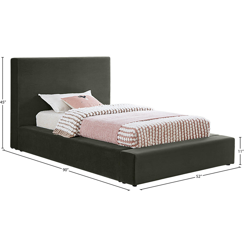 Meridian Dorian Green Velvet Twin Bed IMAGE 7