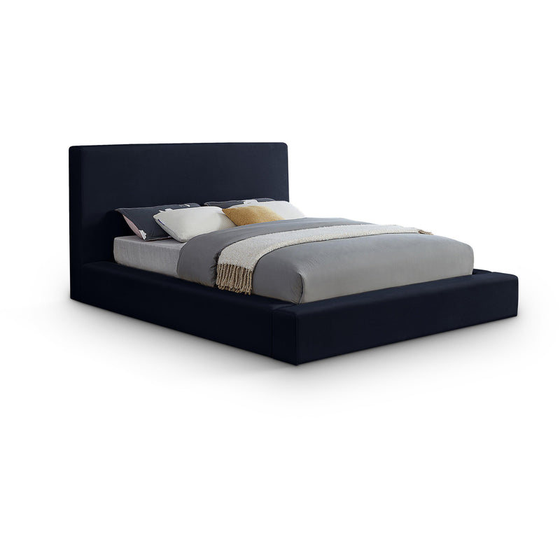 Meridian Dorian Navy Velvet Full Bed IMAGE 1