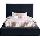 Meridian Dorian Navy Velvet Twin Bed IMAGE 3