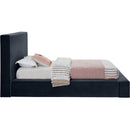 Meridian Dorian Navy Velvet Twin Bed IMAGE 4