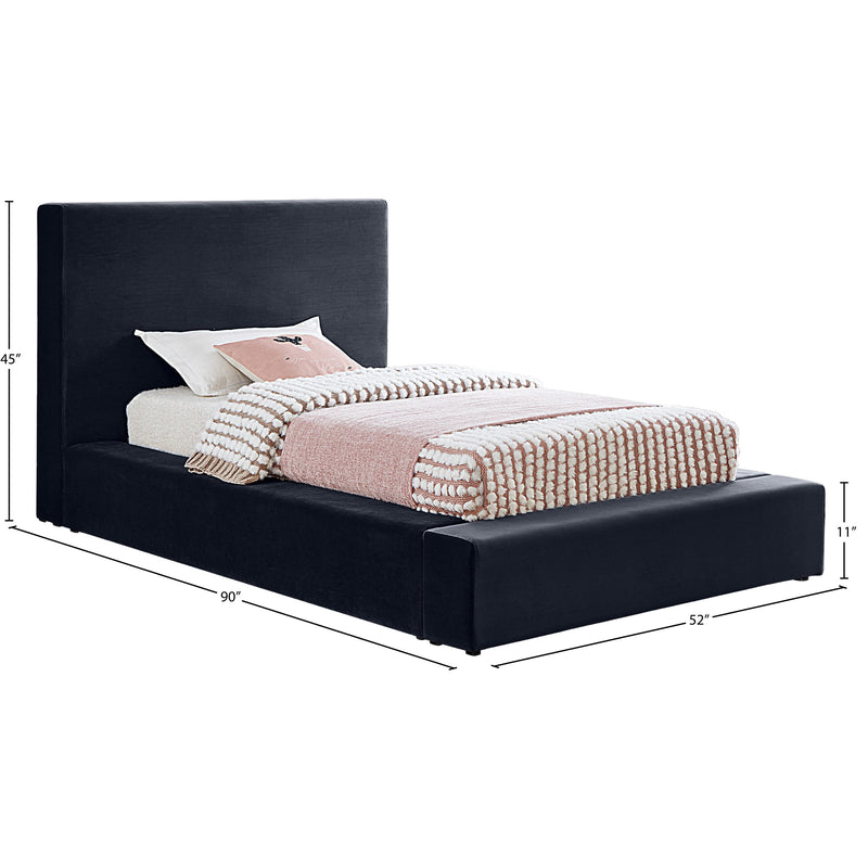 Meridian Dorian Navy Velvet Twin Bed IMAGE 7