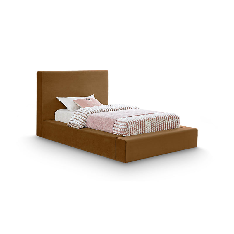 Meridian Dorian Saddle Velvet Twin Bed IMAGE 1