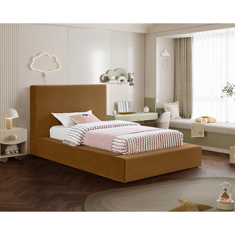 Meridian Dorian Saddle Velvet Twin Bed IMAGE 2