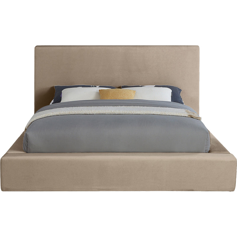 Meridian Dorian Taupe Velvet King Bed IMAGE 3