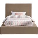Meridian Dorian Taupe Velvet Twin Bed IMAGE 3