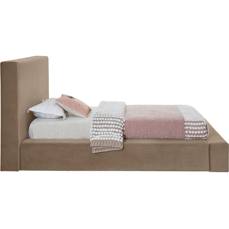 Meridian Dorian Taupe Velvet Twin Bed IMAGE 4