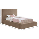 Meridian Dorian Taupe Velvet Twin Bed IMAGE 7