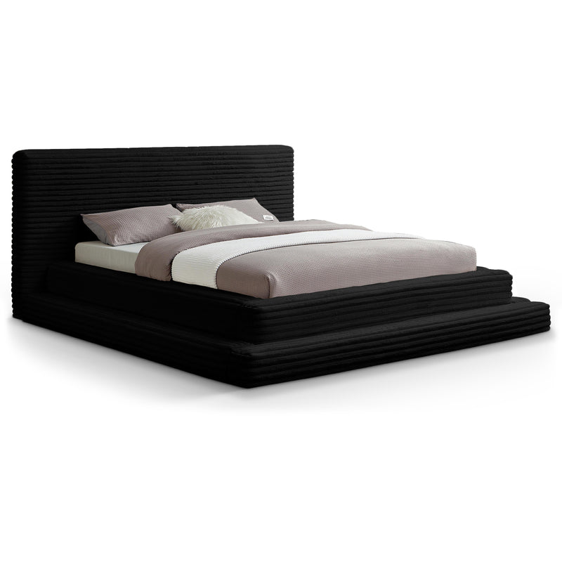 Meridian Drew Black Corduroy Fabric King Bed (3 Boxes) IMAGE 1