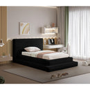 Meridian Drew Black Corduroy Fabric Twin Bed (3 Boxes) IMAGE 2
