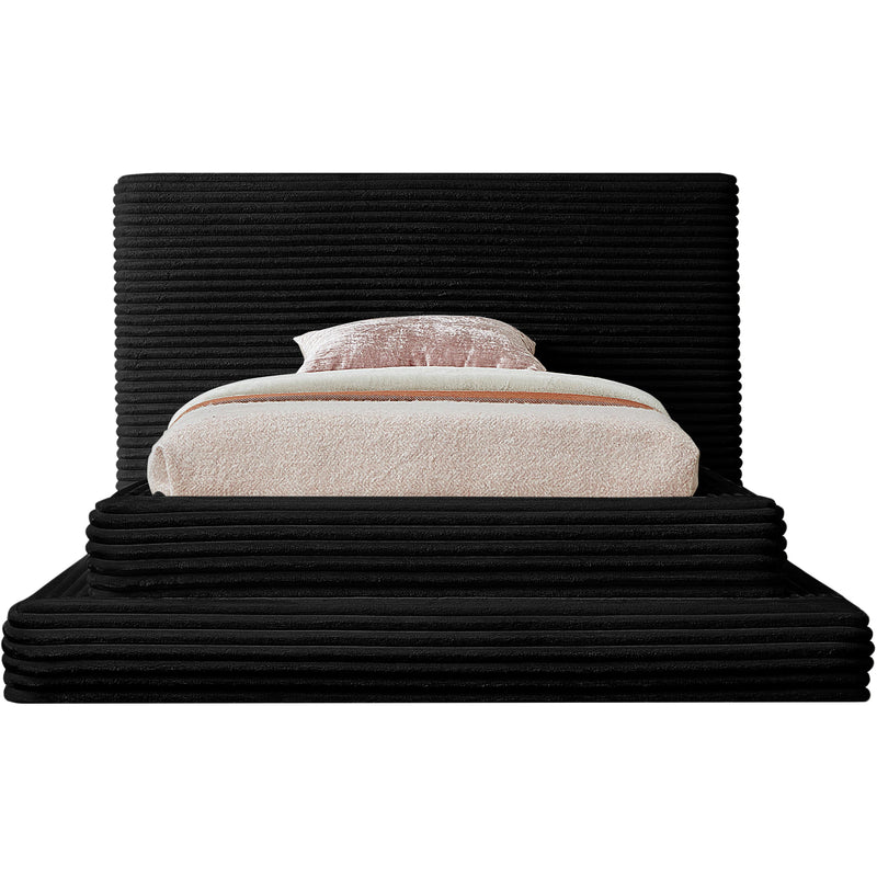 Meridian Drew Black Corduroy Fabric Twin Bed (3 Boxes) IMAGE 3