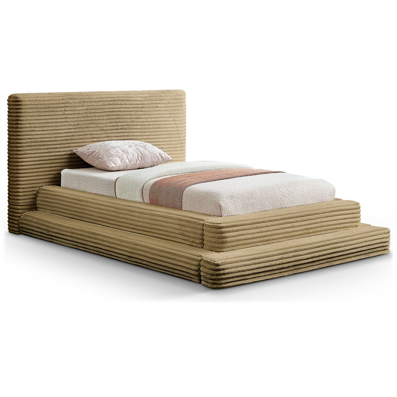 Meridian Drew Camel Corduroy Fabric Twin Bed (3 Boxes) IMAGE 1