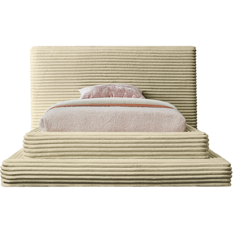 Meridian Drew Cream Corduroy Fabric Twin Bed (3 Boxes) IMAGE 3