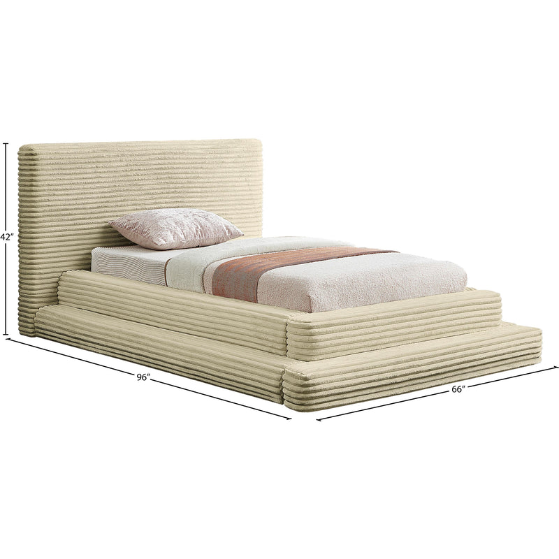 Meridian Drew Cream Corduroy Fabric Twin Bed (3 Boxes) IMAGE 7