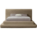 Meridian Drew Taupe Corduroy Fabric King Bed (3 Boxes) IMAGE 3