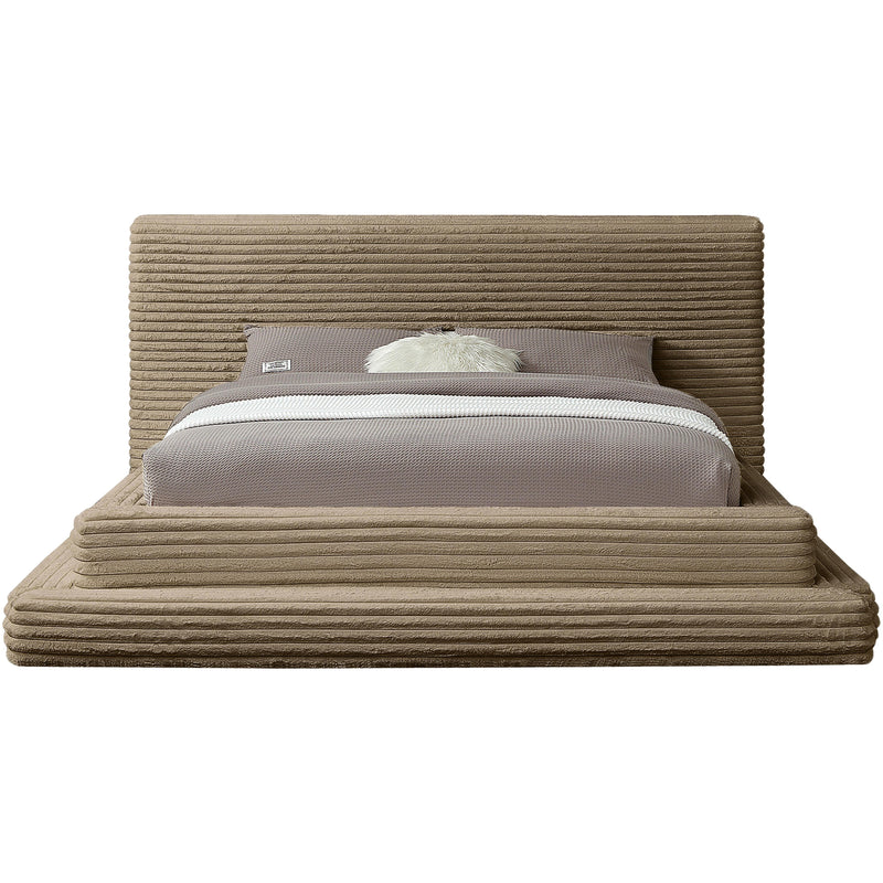 Meridian Drew Taupe Corduroy Fabric King Bed (3 Boxes) IMAGE 3