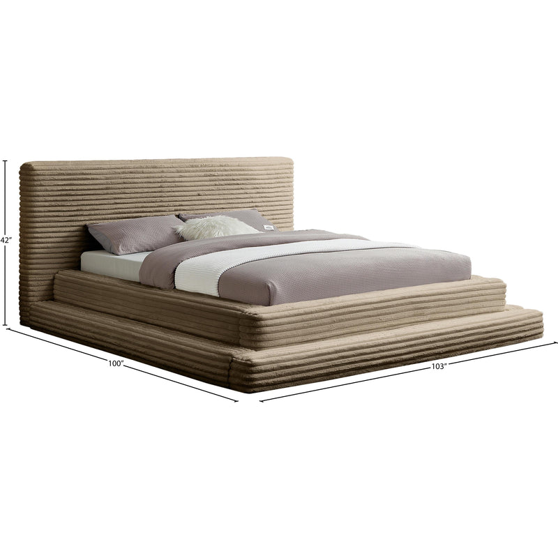 Meridian Drew Taupe Corduroy Fabric King Bed (3 Boxes) IMAGE 7