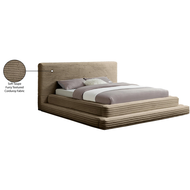 Meridian Drew Taupe Corduroy Fabric King Bed (3 Boxes) IMAGE 8