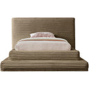 Meridian Drew Taupe Corduroy Fabric Twin Bed (3 Boxes) IMAGE 3
