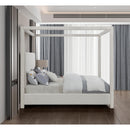 Meridian Emerson Cream Linen Textured Fabric Full Bed (3 Boxes) IMAGE 5