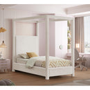 Meridian Emerson Cream Linen Textured Fabric Twin Bed (3 Boxes) IMAGE 2