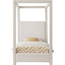 Meridian Emerson Cream Linen Textured Fabric Twin Bed (3 Boxes) IMAGE 3