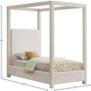 Meridian Emerson Cream Linen Textured Fabric Twin Bed (3 Boxes) IMAGE 8