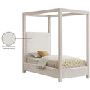 Meridian Emerson Cream Linen Textured Fabric Twin Bed (3 Boxes) IMAGE 9