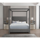 Meridian Emerson Grey Linen Textured Fabric Full Bed (3 Boxes) IMAGE 4