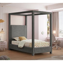 Meridian Emerson Grey Linen Textured Fabric Twin Bed (3 Boxes) IMAGE 2