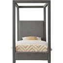 Meridian Emerson Grey Linen Textured Fabric Twin Bed (3 Boxes) IMAGE 3