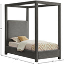 Meridian Emerson Grey Linen Textured Fabric Twin Bed (3 Boxes) IMAGE 8