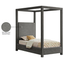 Meridian Emerson Grey Linen Textured Fabric Twin Bed (3 Boxes) IMAGE 9