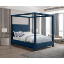 Meridian Emerson Navy Linen Textured Fabric Full Bed (3 Boxes) IMAGE 2