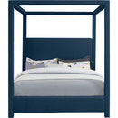 Meridian Emerson Navy Linen Textured Fabric Full Bed (3 Boxes) IMAGE 3