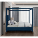 Meridian Emerson Navy Linen Textured Fabric Full Bed (3 Boxes) IMAGE 5