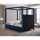 Meridian Emerson Navy Linen Textured Fabric Full Bed (3 Boxes) IMAGE 6