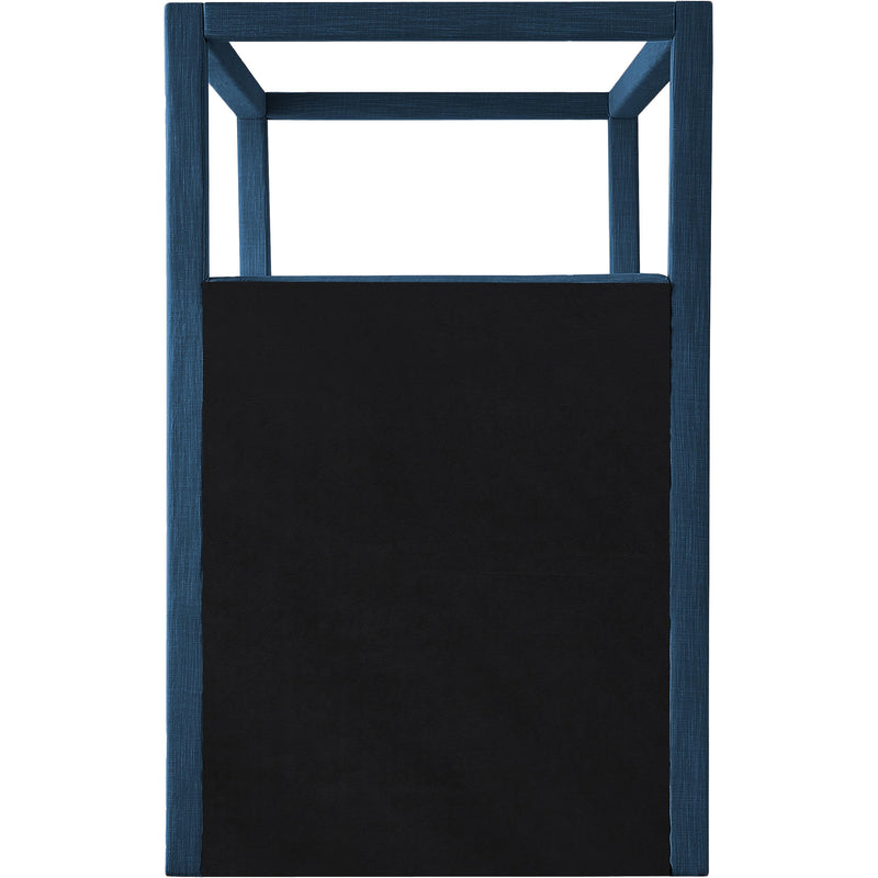 Meridian Emerson Navy Linen Textured Fabric Twin Bed (3 Boxes) IMAGE 6