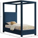 Meridian Emerson Navy Linen Textured Fabric Twin Bed (3 Boxes) IMAGE 8