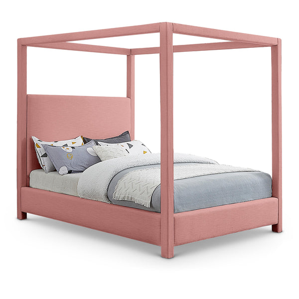 Meridian Emerson Light Pink Linen Textured Fabric Full Bed (3 Boxes) IMAGE 1
