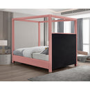 Meridian Emerson Light Pink Linen Textured Fabric Full Bed (3 Boxes) IMAGE 6