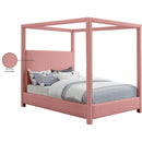 Meridian Emerson Light Pink Linen Textured Fabric Full Bed (3 Boxes) IMAGE 9